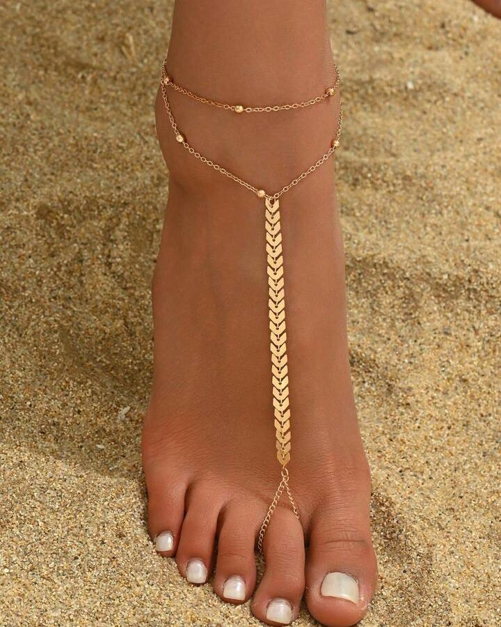Sandy Spark Anklet Cum Toe Ring