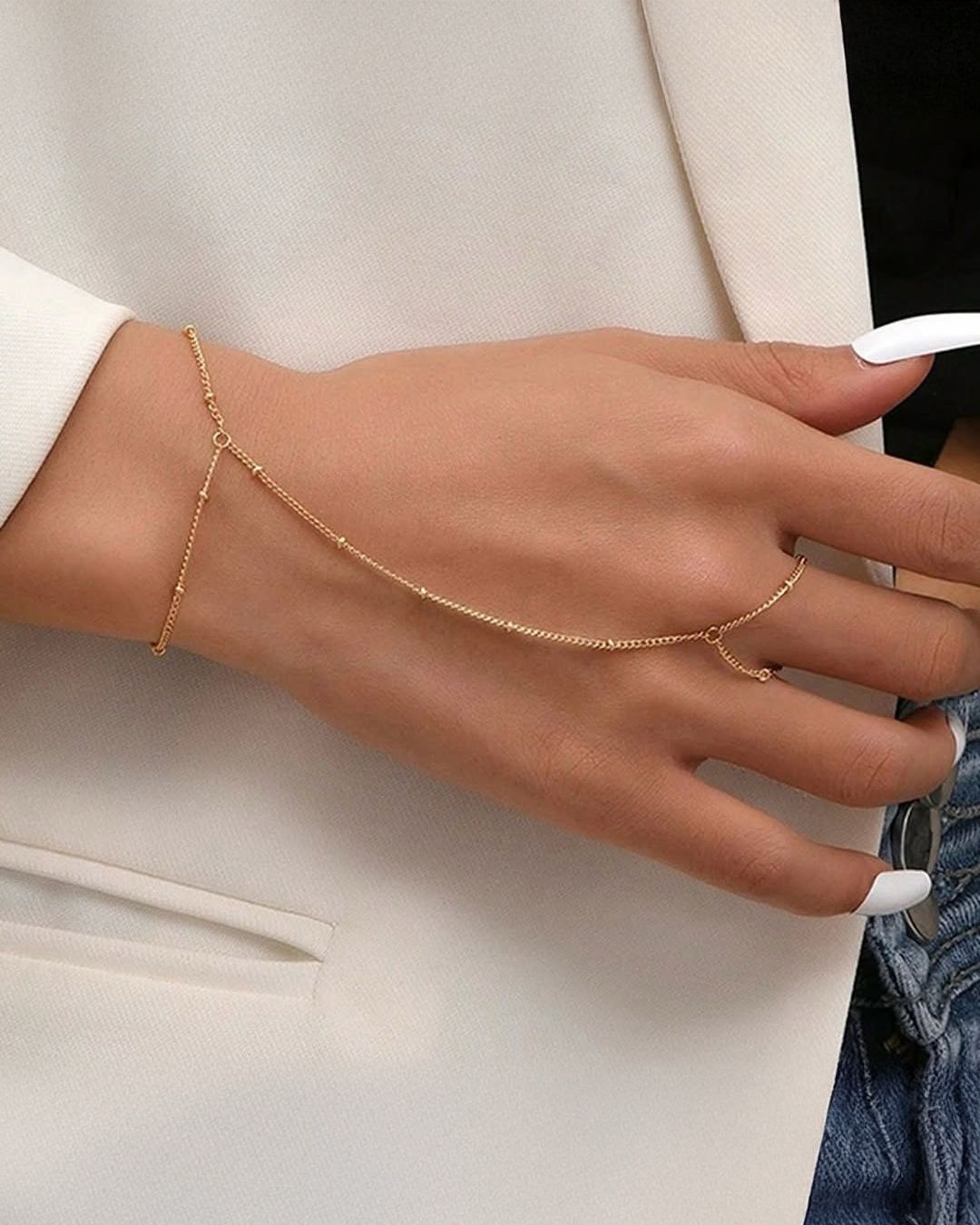 Serene Ring Cum Chain Bracelet