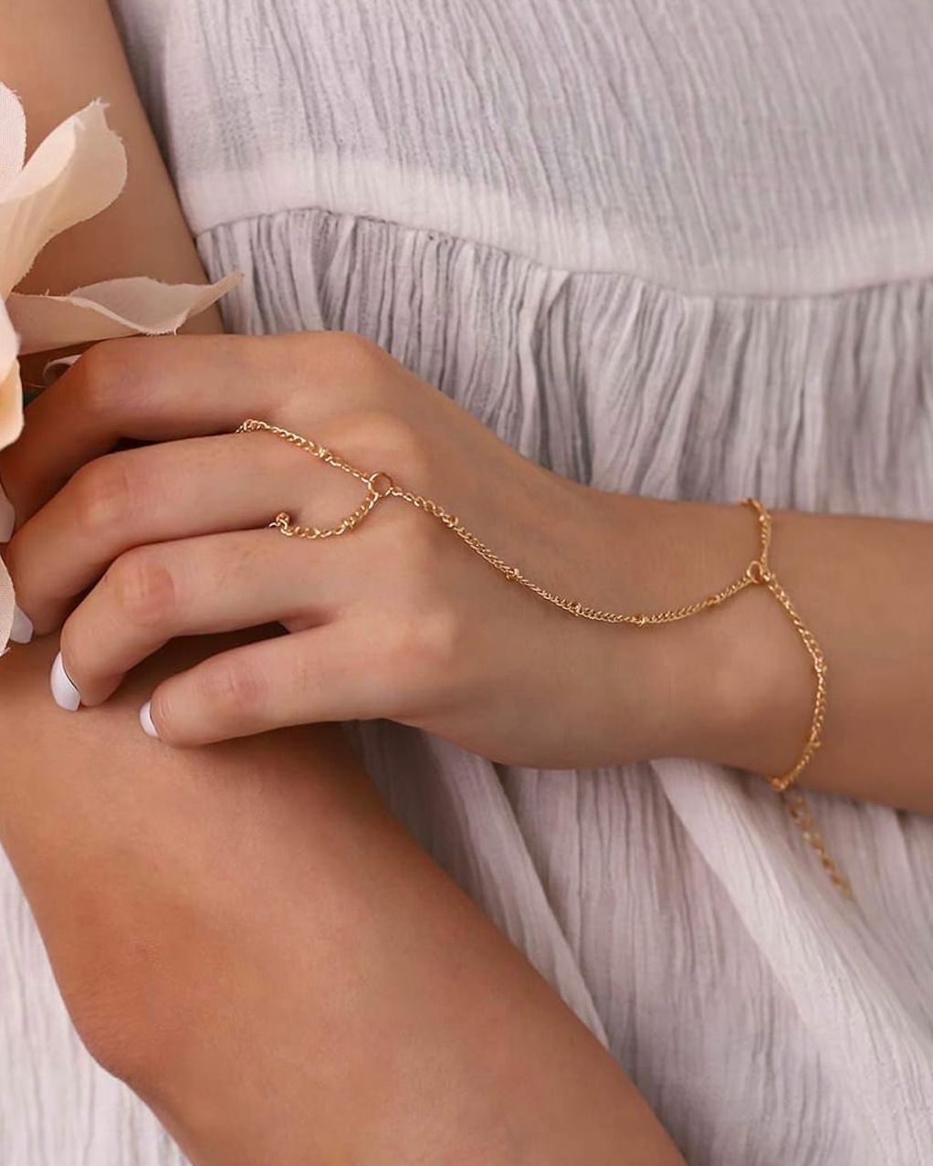 Serene Ring Cum Chain Bracelet