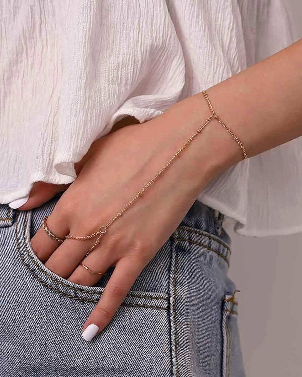 Serene Ring Cum Chain Bracelet