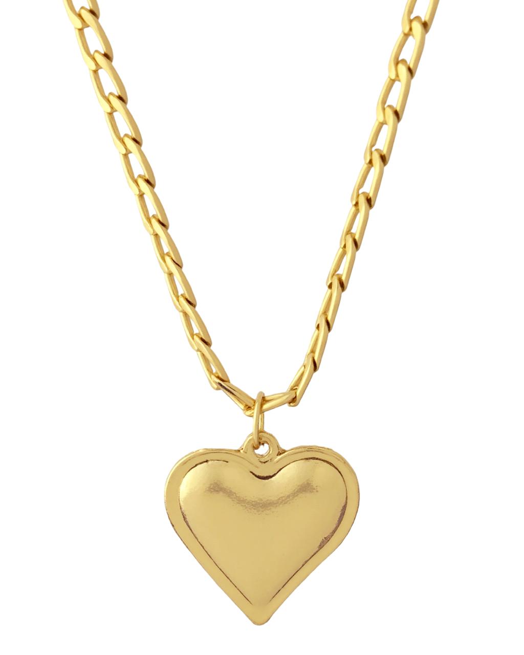 Bold Heart Pendant Anti Tarnish Chain