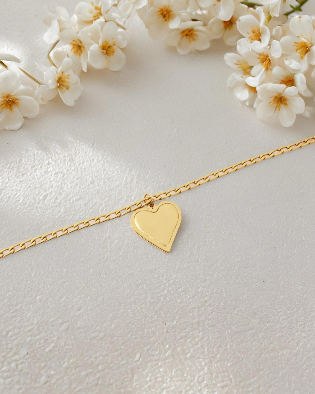 Bold Heart Pendant Anti Tarnish Chain