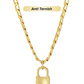 Lock Pendant Anti Tarnish Chain