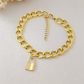 Lock Pendant Anti Tarnish Bracelet