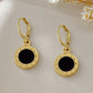 Black Roman Clock Earrings