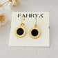 Black Roman Clock Earrings