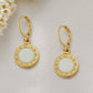White Roman Clock Earrings