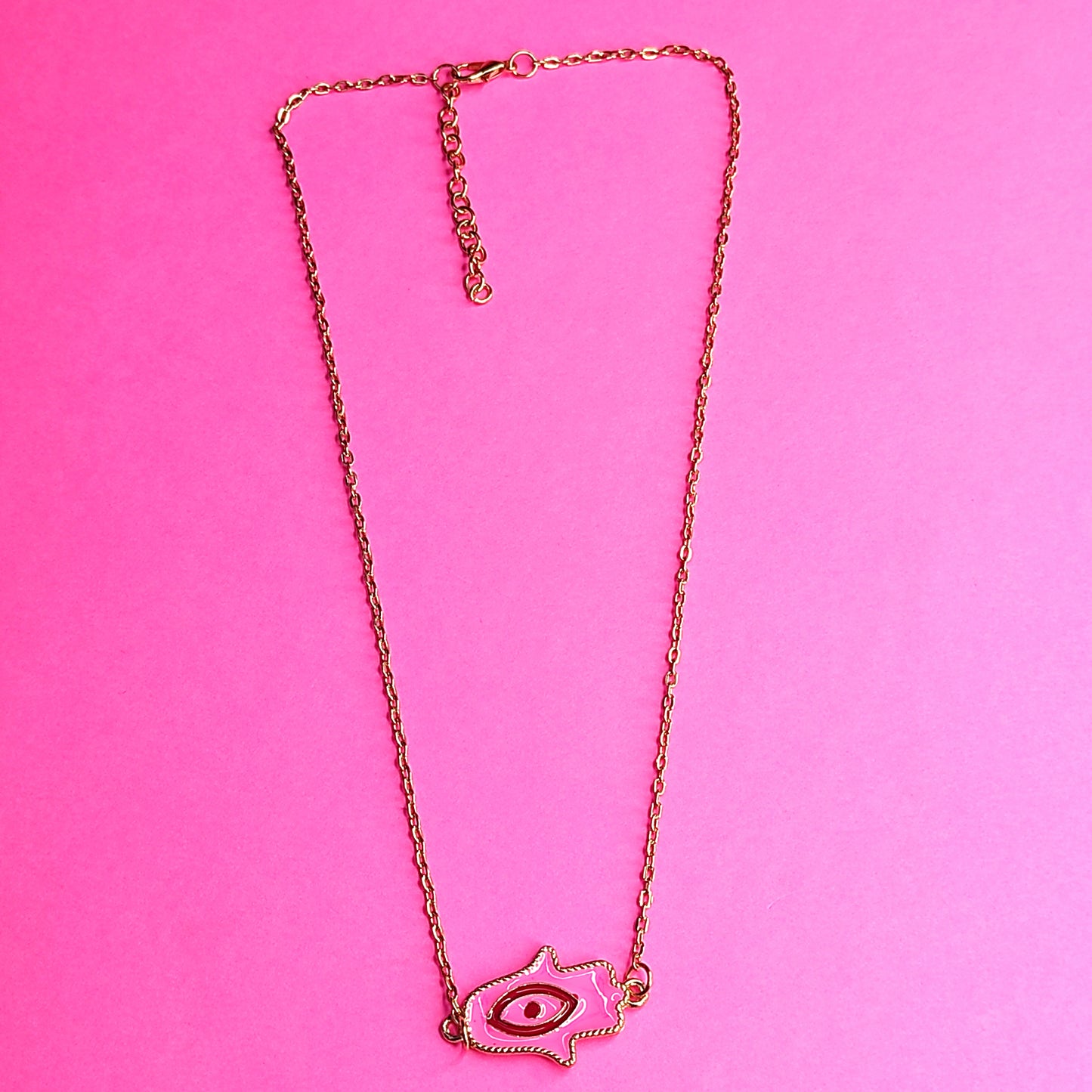 Pink Red Evil Eye Necklace