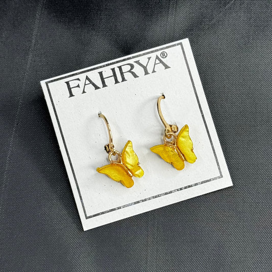 Yellow Butterfly Earrings
