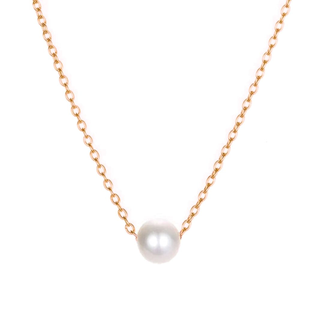Pearl Gold Look Long Single Line Necklace – Sanvi Jewels