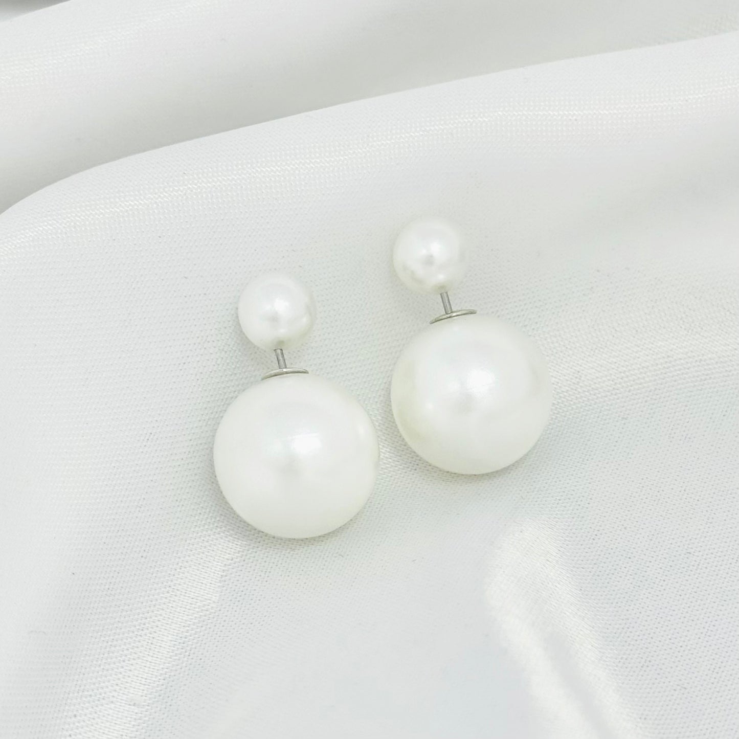 White Pearl Stud Earrings