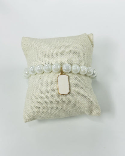Bloc Charm Pearl Bracelet