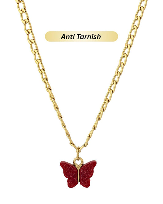 Red Butterfly Anti Tarnish Chain