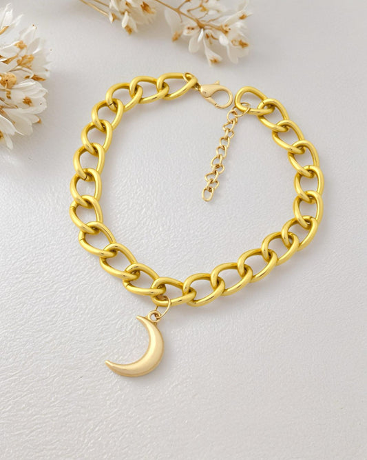 Moon Pendant Anti Tarnish Bracelet