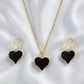 Heart Pendant Set-Black