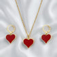 Heart Pendant Set-Red