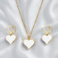 Heart Pendant Set-White