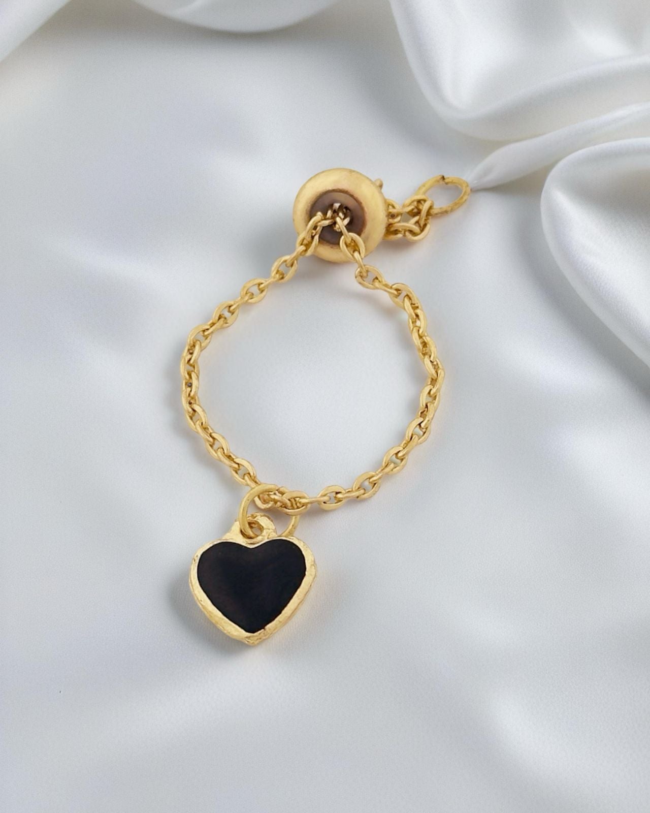 Small Heart Chain Ring