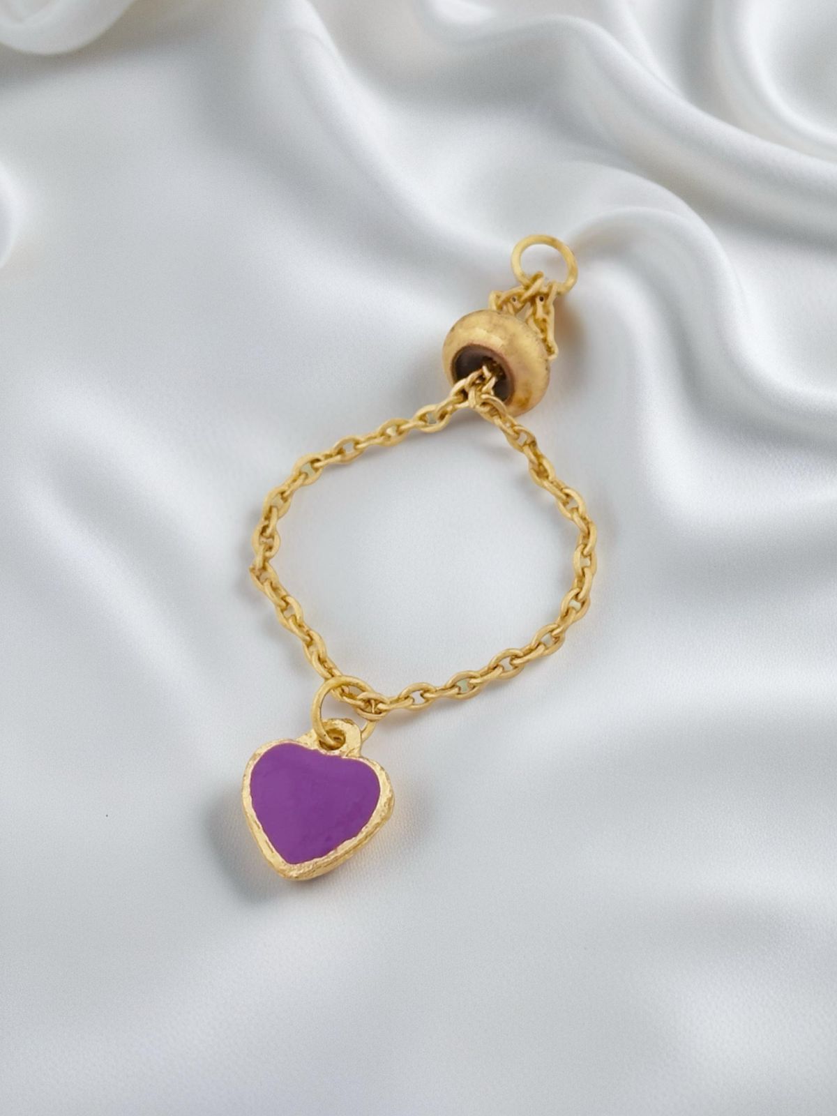 Small Heart Chain Ring