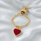 Small Heart Chain Ring