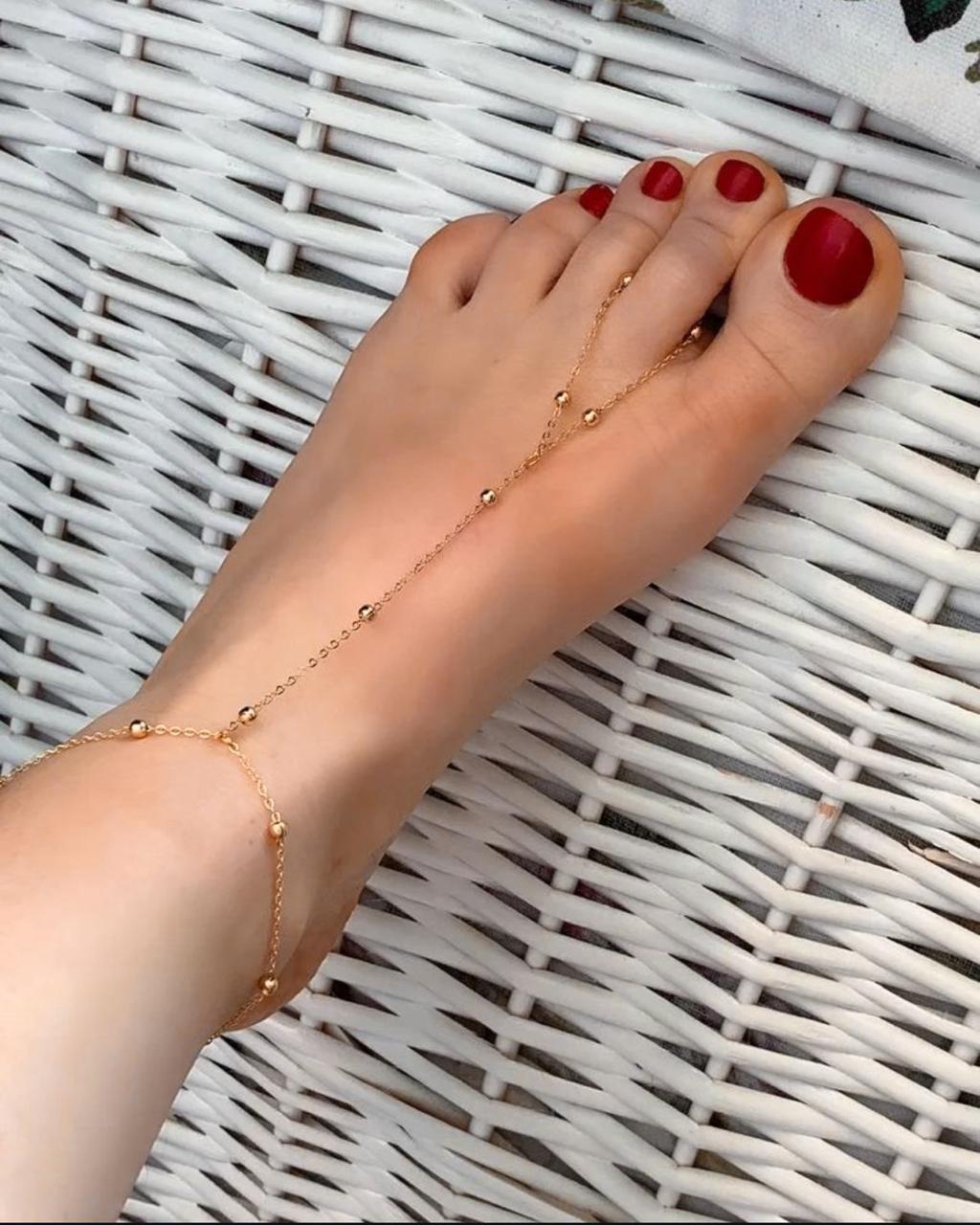 Toe Ring Cum Anklet (Bead Chain)