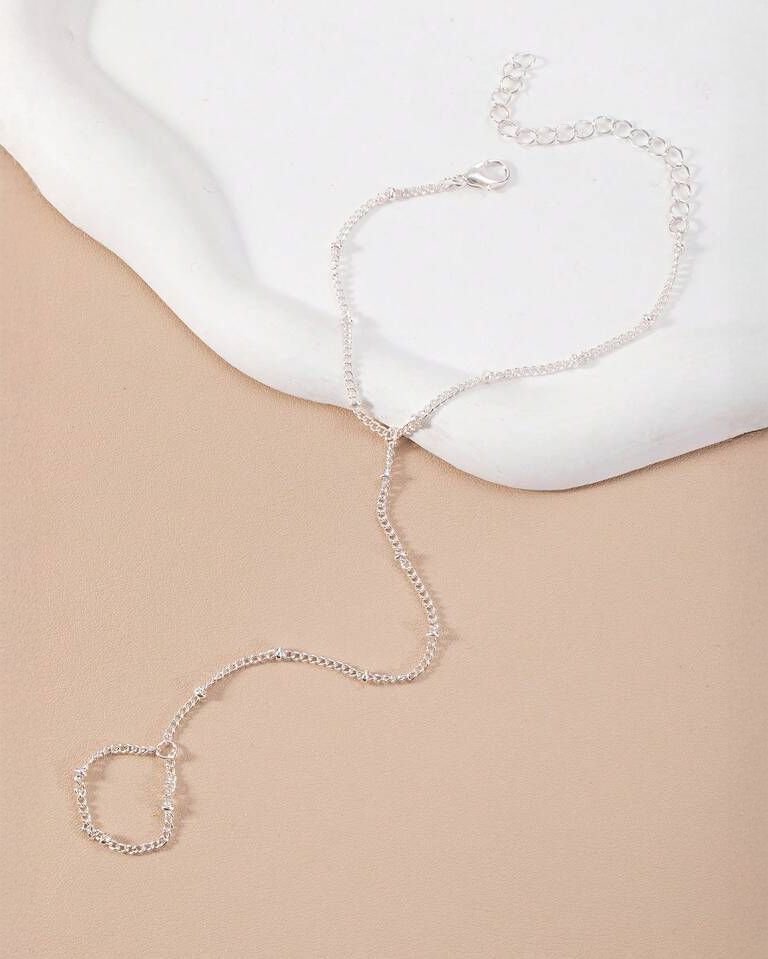 Serene Ring Cum Chain Bracelet(Silver)