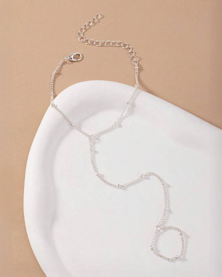 Serene Ring Cum Chain Bracelet(Silver)