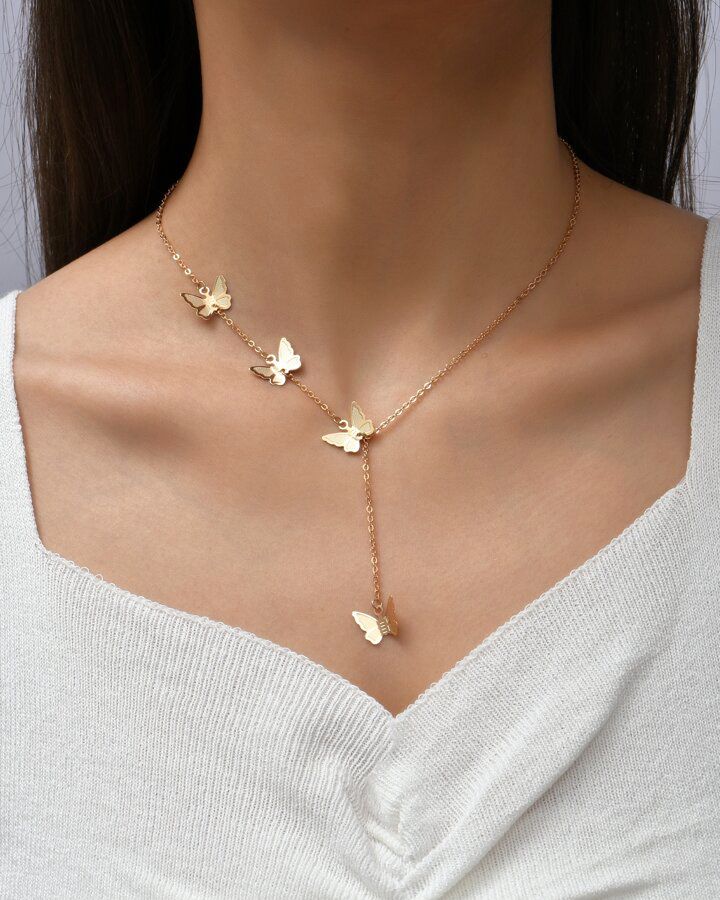 Sequin Butterfly Necklace