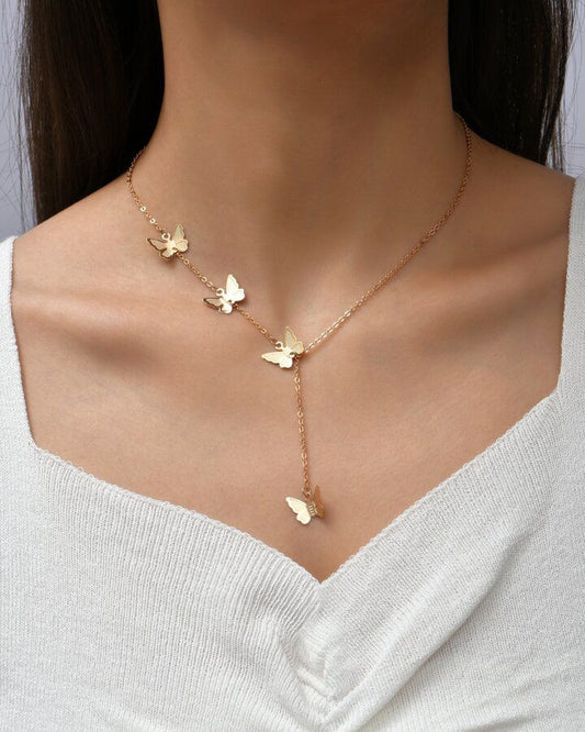 Sequin Butterfly Necklace