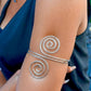 Spiral Cuff Arm Bracelet (Silver)