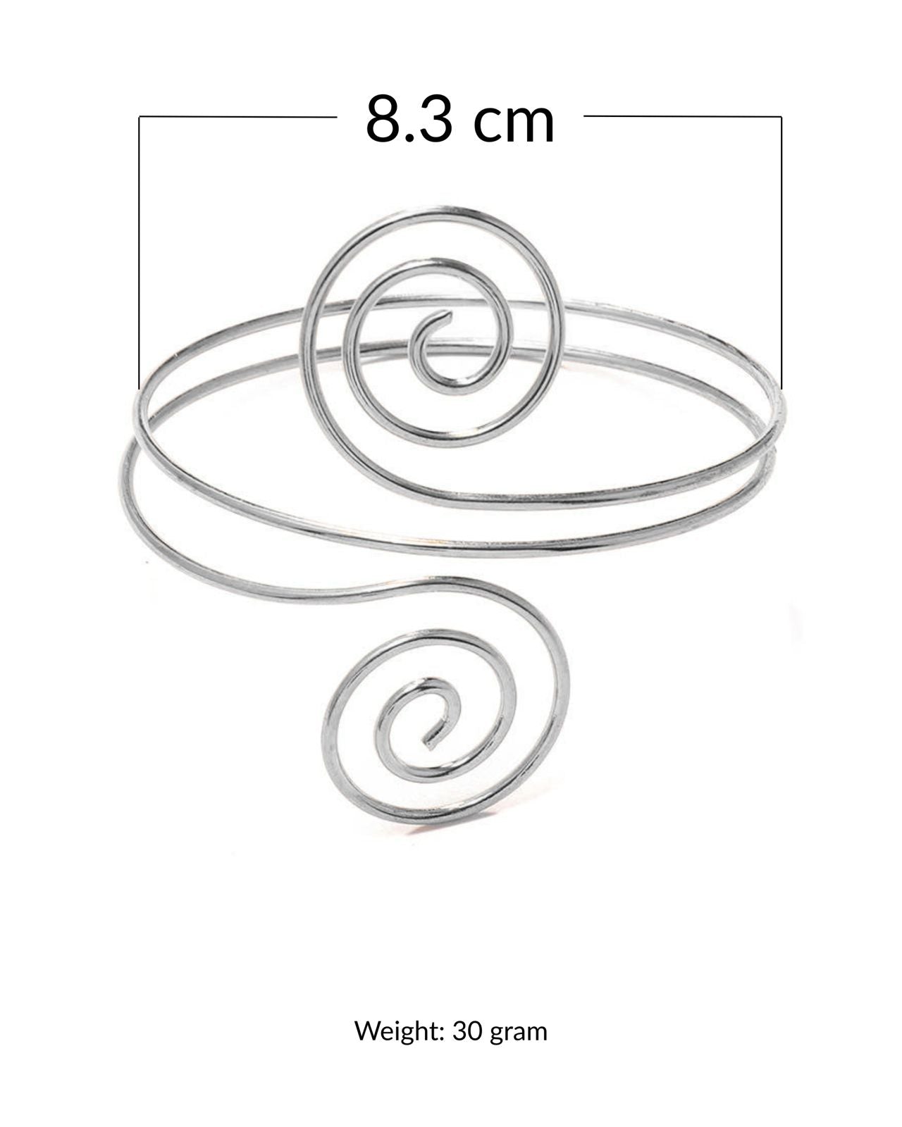 Spiral Cuff Arm Bracelet (Silver)