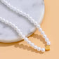 Pearl Silver Heart Love Necklace