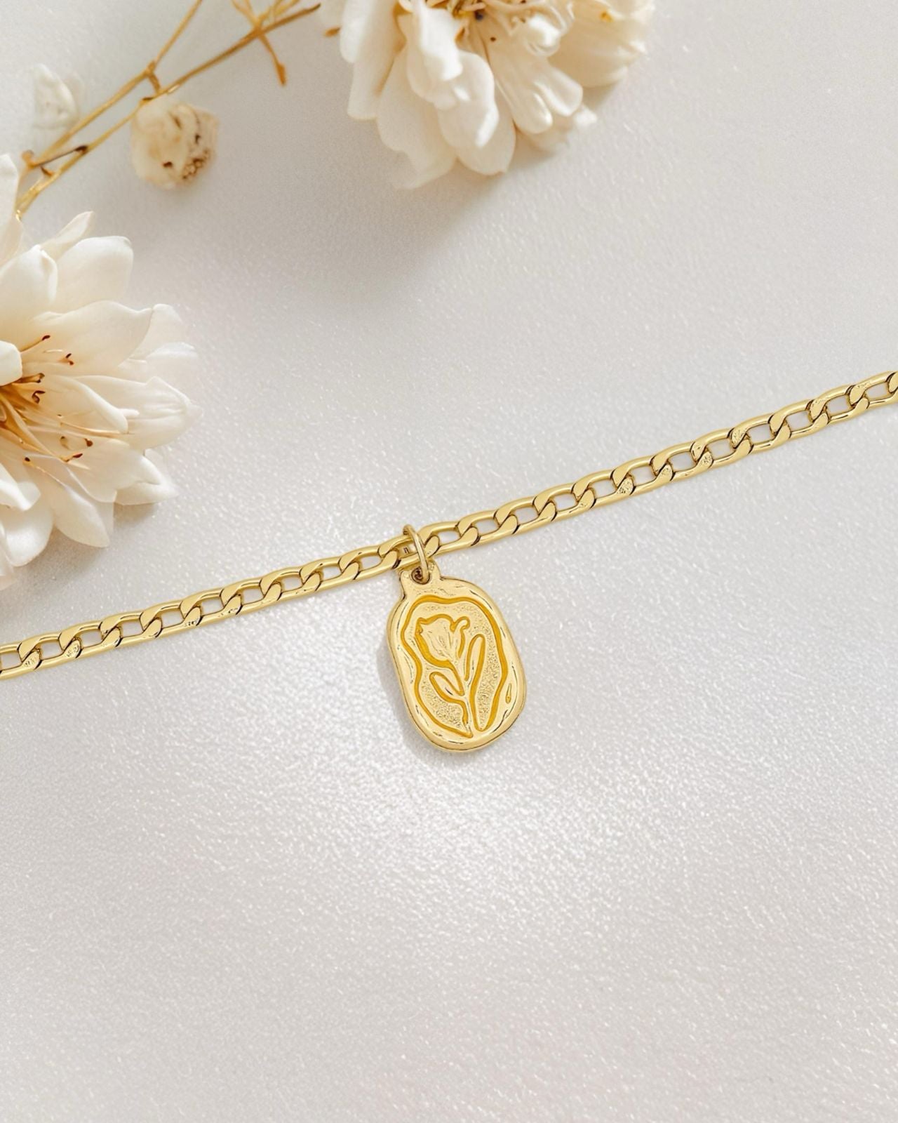 Rose Pendant Anti Tarnish Chain