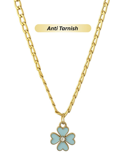 Blue Clover Charm Anti Tarnish Chain