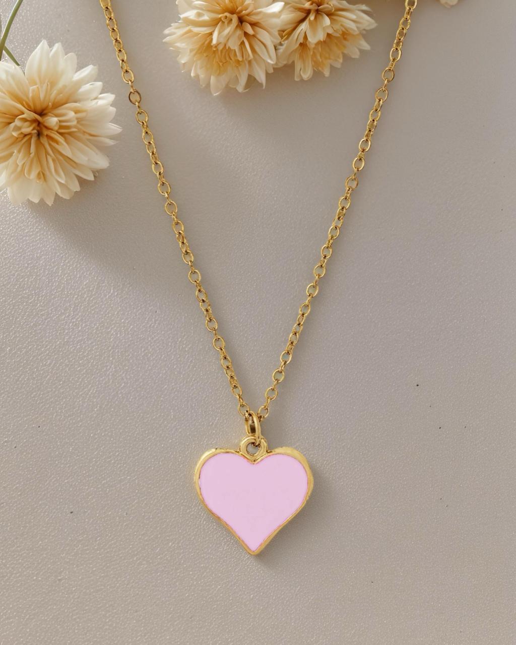 Heart Pendant Set-Pink