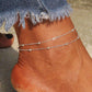 Double Layered Chain Anklet (Silver)