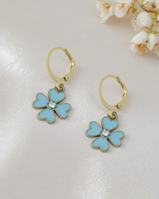 Blue Clover Earrings