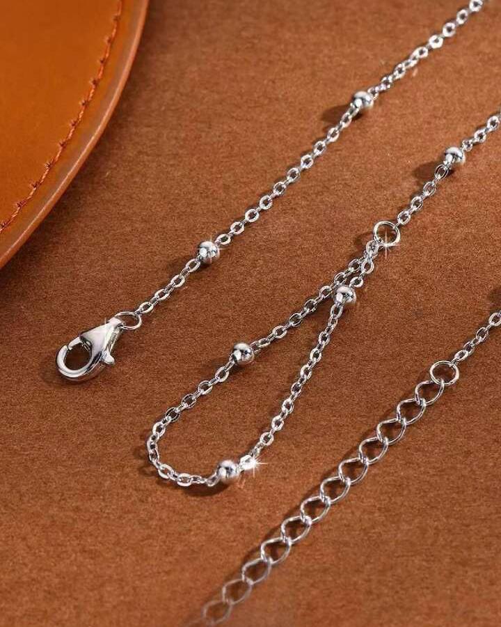 Beaded Silver Ring Cum Chain Bracelet