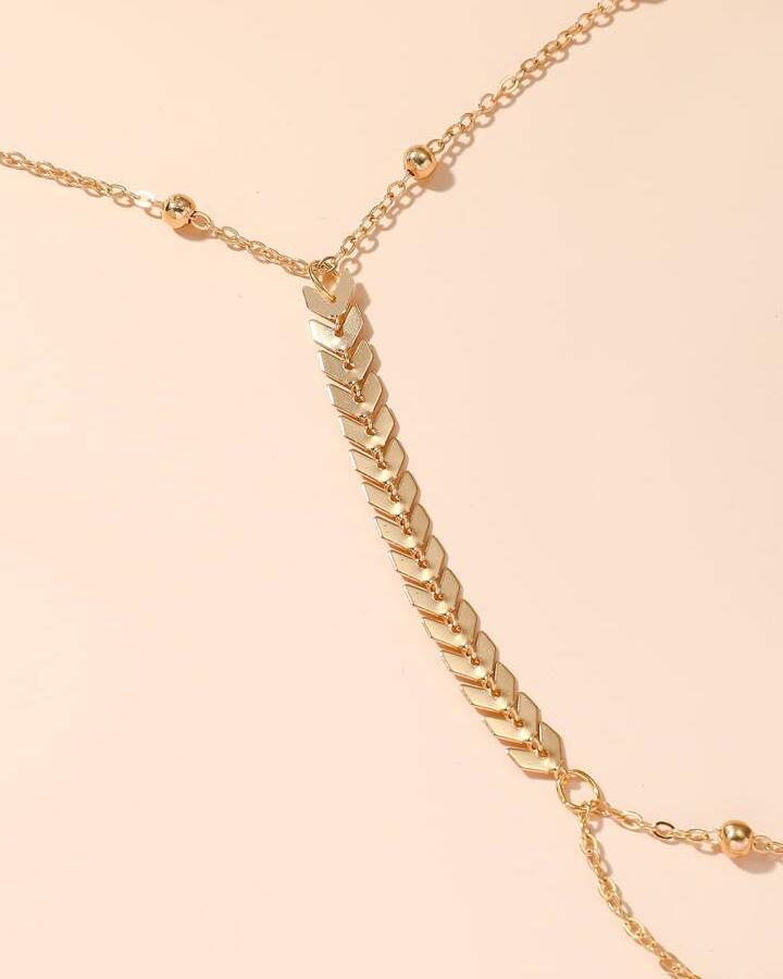 Elowen Leaf Ring Chain Bracelet