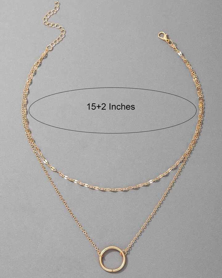 Double Chain Ring Necklace