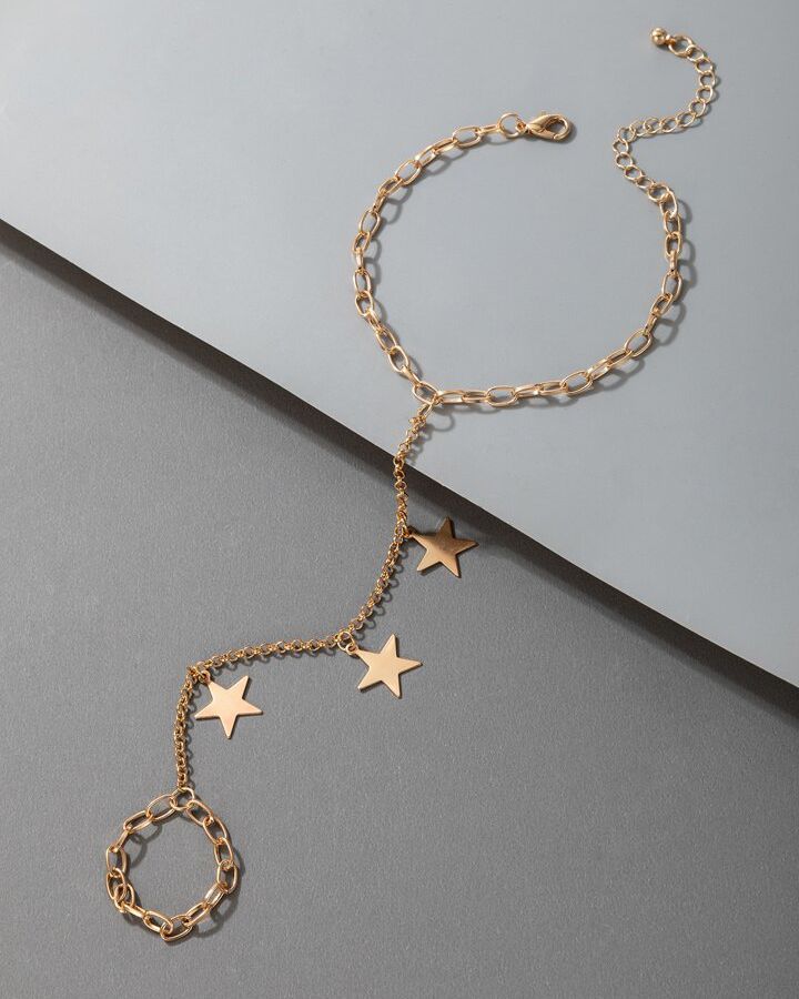 Star Galax Ring Chain Bracelet