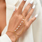 Pearl Drip Chain Ring Bracelet
