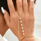Pearl Drip Chain Ring Bracelet