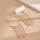 Round Hoop Earrings With Tassel Decoration