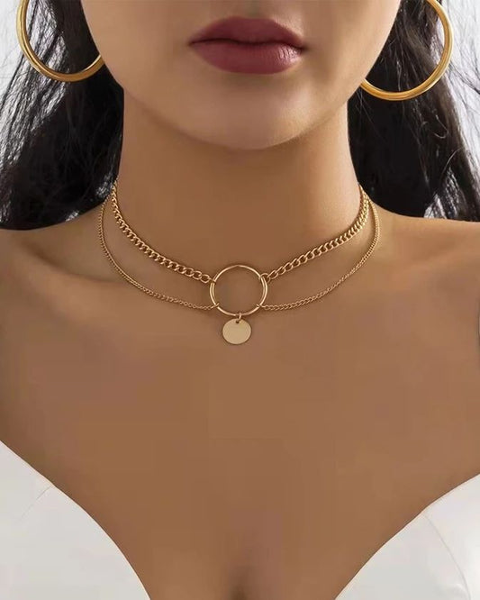 Sequin Ring Choker Necklace