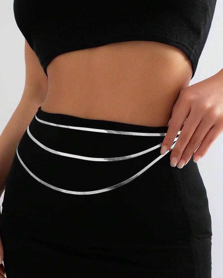Triple Snake Waist Chain (Silver)