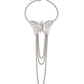 Big Butterfly Tassel Arm Chain Bracelet (Silver)