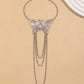 Big Butterfly Tassel Arm Chain Bracelet (Silver)