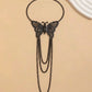 Big Butterfly Tassel Arm Chain Bracelet (Black)
