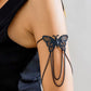 Big Butterfly Tassel Arm Chain Bracelet (Black)